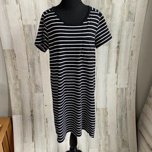 🆓 w/Any $20+ Purchase Joe Fresh Size Large Stripe Knit T-Shirt Dress